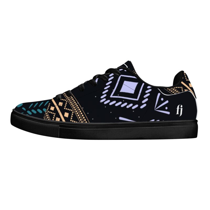 Tribal Ethnic Low Leather Sneakers - Image 3