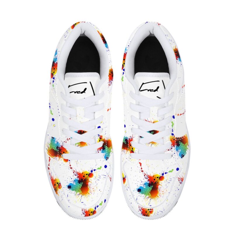 Fred Jo Low Leather Paint Splatter Sneakers - Image 2