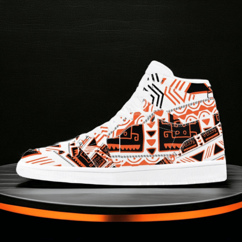 Fred Jo African Machine High Top Leather Sneaker