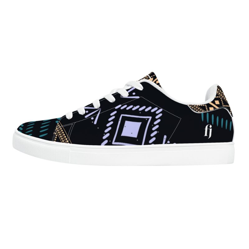 Tribal Ethnic Low Leather Sneakers - Image 2