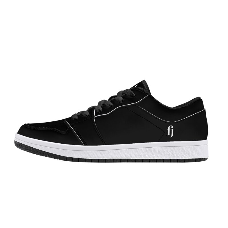 Fred Jo All Black Low-Top Leather Sneakers