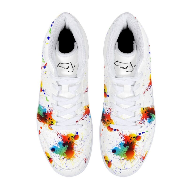 Fred Jo Leather Paint Splatter Sneakers - Image 2