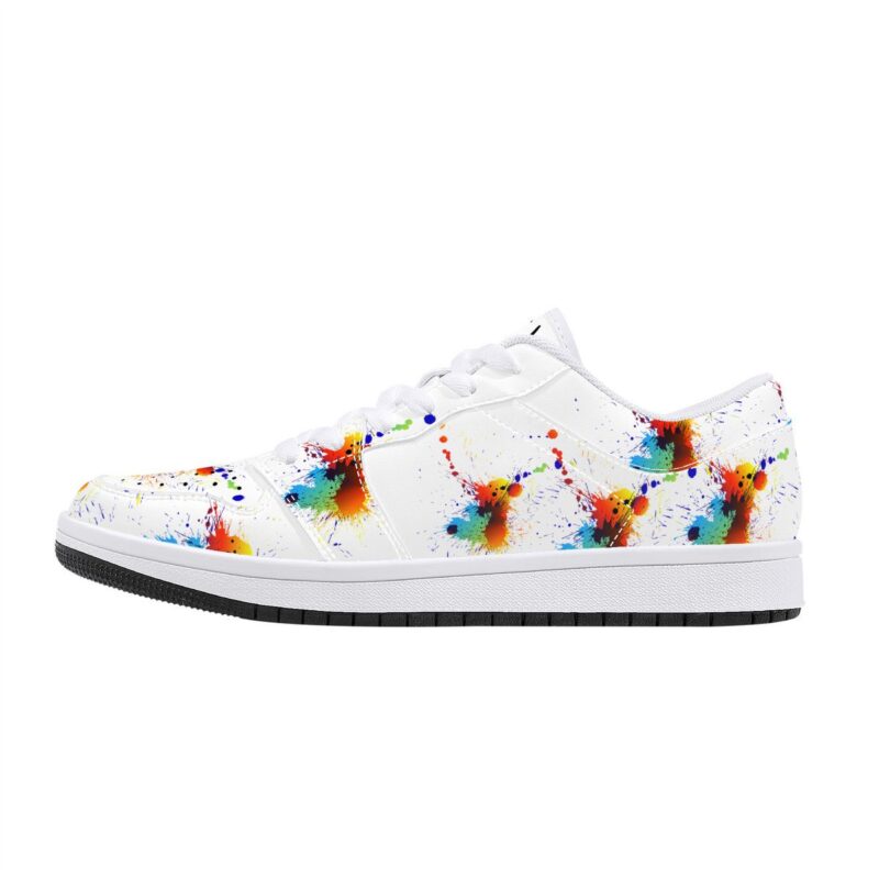 Fred Jo Low Leather Paint Splatter Sneakers