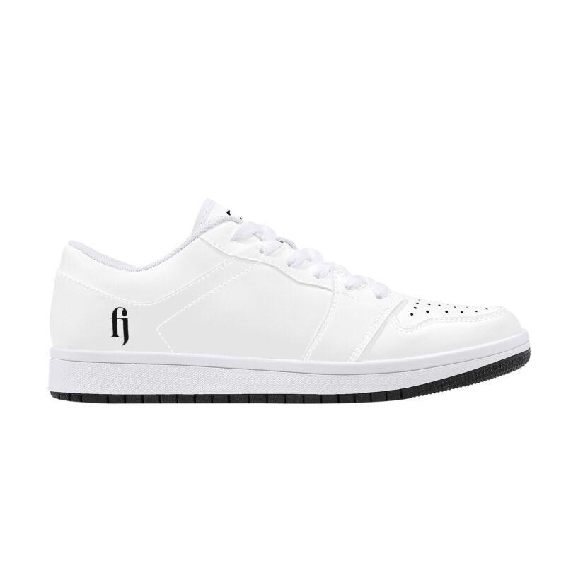 Fred Jo All White Low-Top Leather Sneakers - Image 4