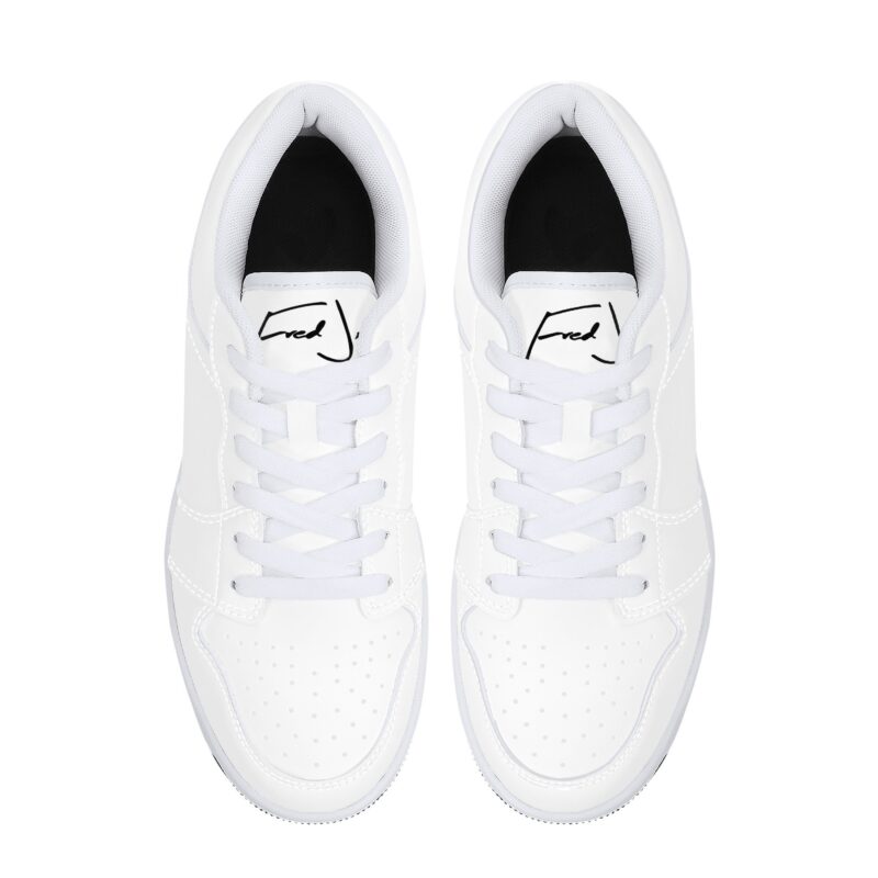 Fred Jo All White Low-Top Leather Sneakers - Image 5