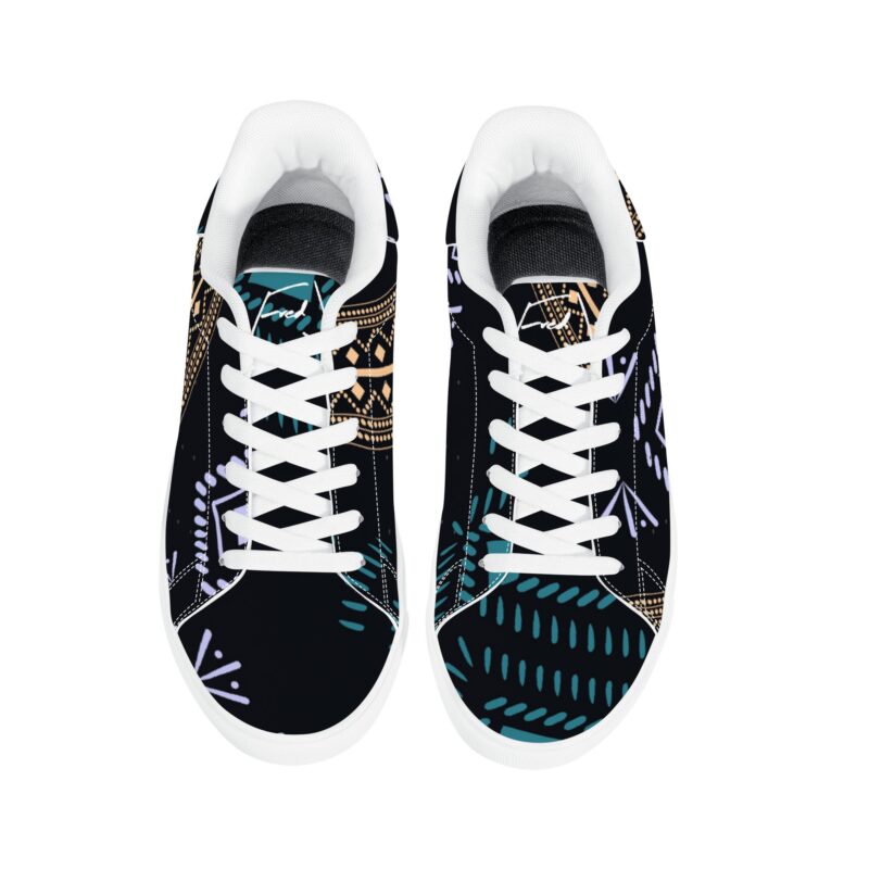 Tribal Ethnic Low Leather Sneakers - Image 3