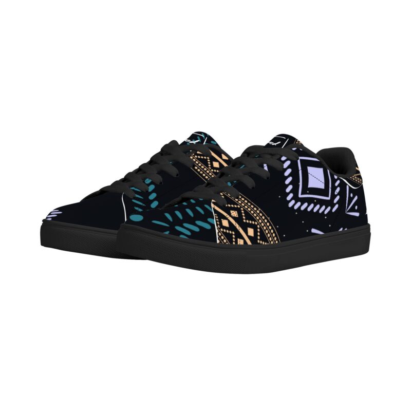 Tribal Ethnic Low Leather Sneakers