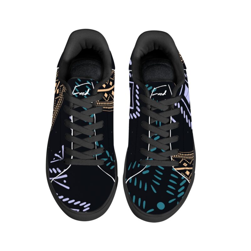 Tribal Ethnic Low Leather Sneakers - Image 2