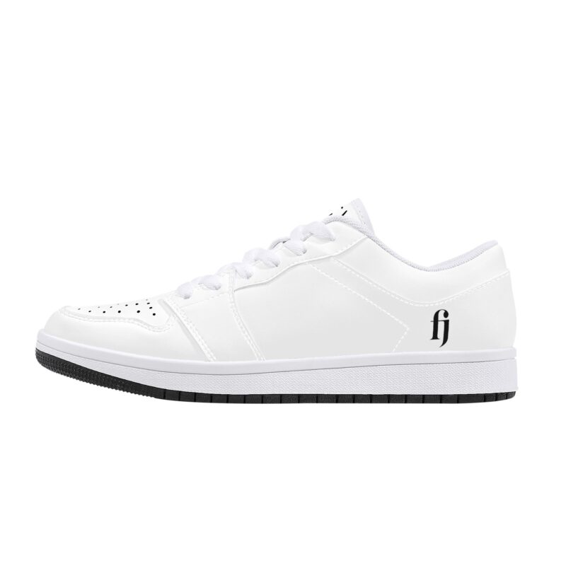 Fred Jo All White Low-Top Leather Sneakers