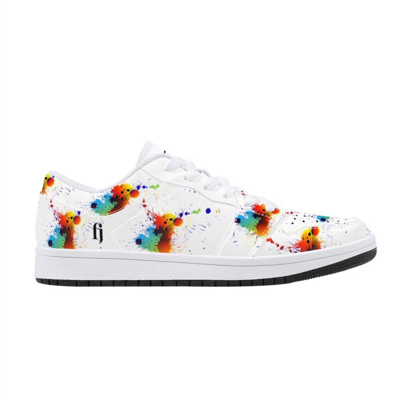 Fred Jo Low Leather Paint Splatter Sneakers - Image 5