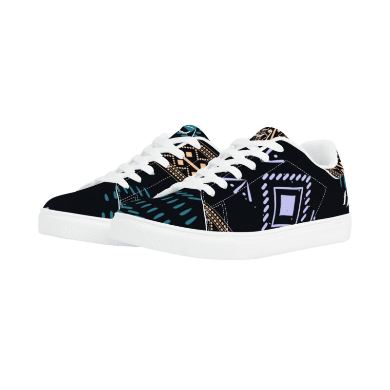 Tribal Ethnic Low Leather Sneakers