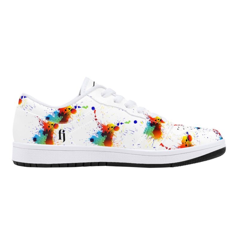 Fred Jo Low Leather Paint Splatter Sneakers - Image 3